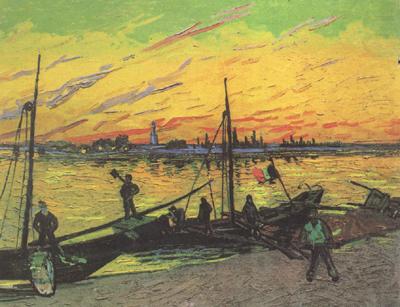 Vincent Van Gogh Coal Barges (nn04) oil painting picture